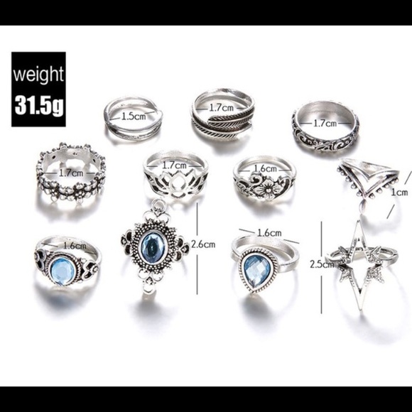 Women's Boho 11Pcs/Set Joint Knuckle Rings - Picture 7 of 7